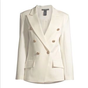 Attitude Unknown White Blazer with Gold Buttons